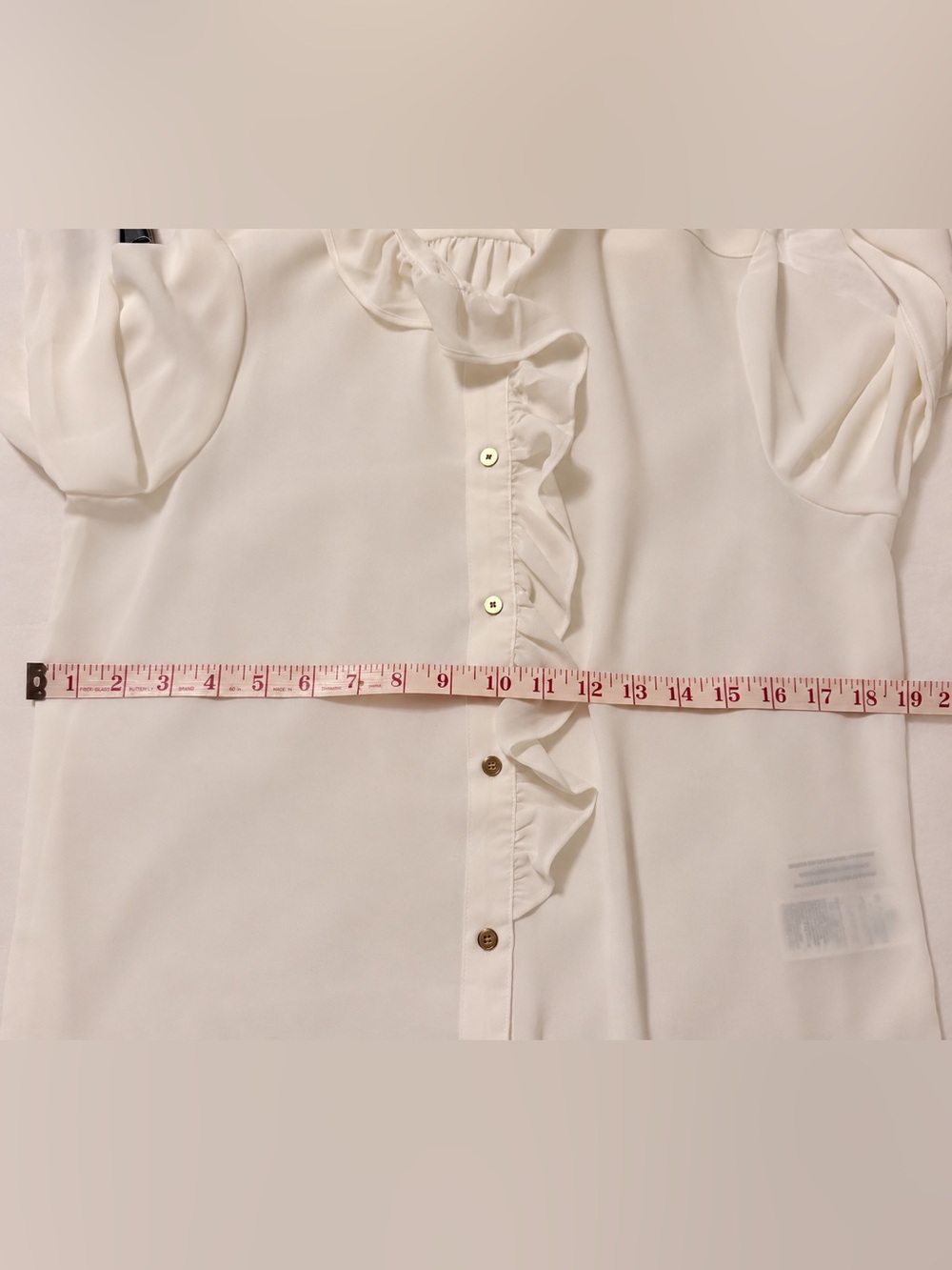 J. Crew Cream Ruffle Front Blouse Size 2 - Picture 9 of 14